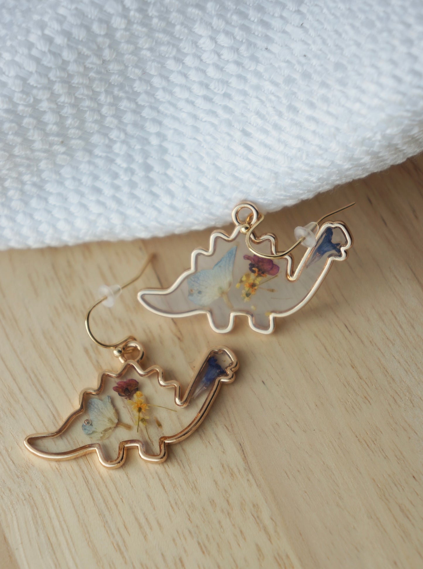 Blue, Yellow & Purple Dino Earrings